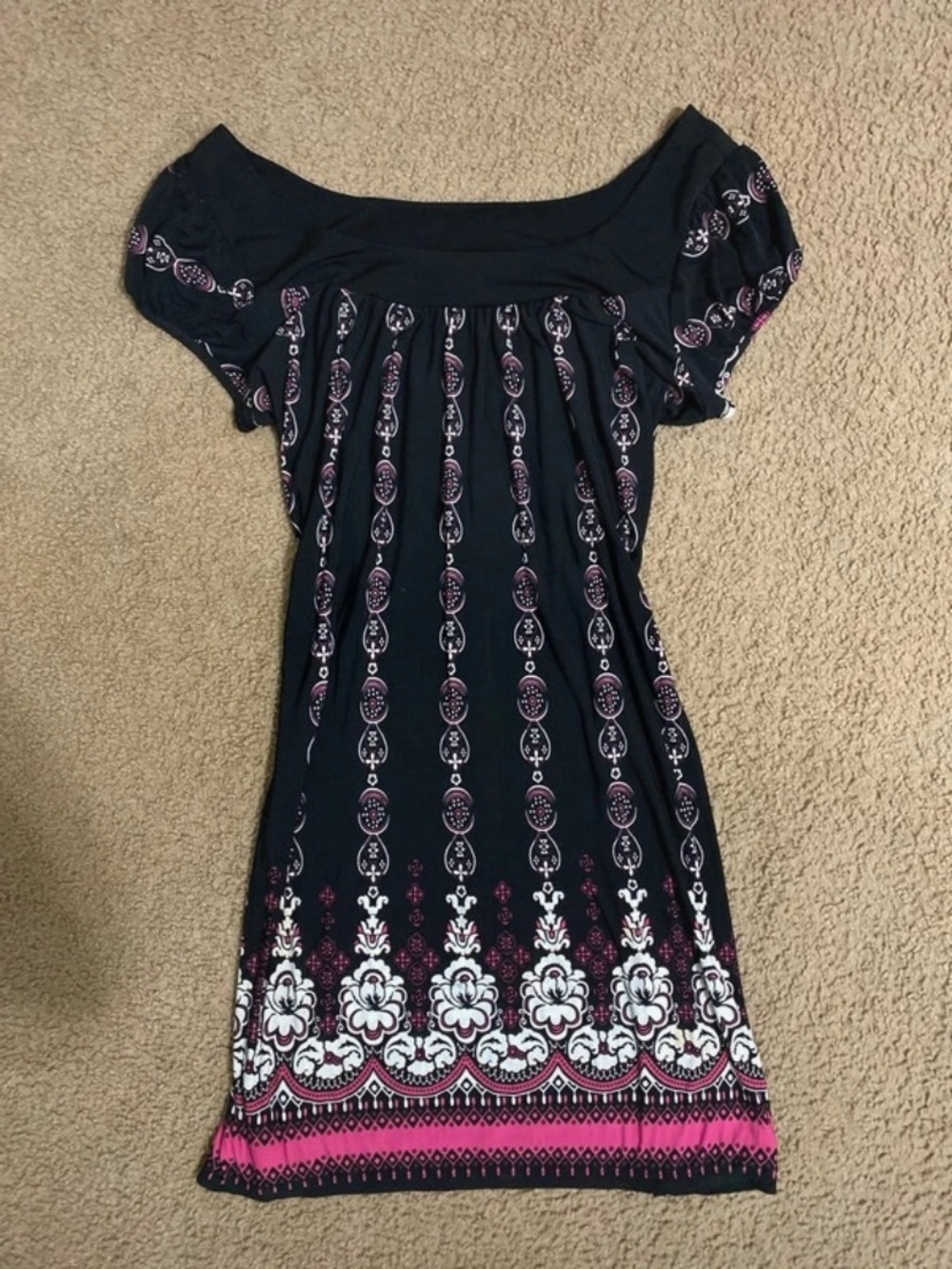 My Michelle Black & Pink Paisley Floral Dress